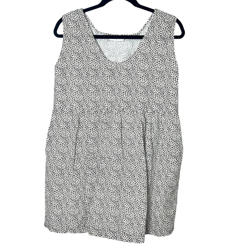 Saint Helena Sleeveless Cotton/Linen Dress Animal Print Cheetah Leopard Sz S